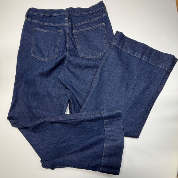 J.Crew '96 Denim Trouser Jeans Women's 31 Wide Leg Dark Wash Re-Imagined - Picture 2 of 8